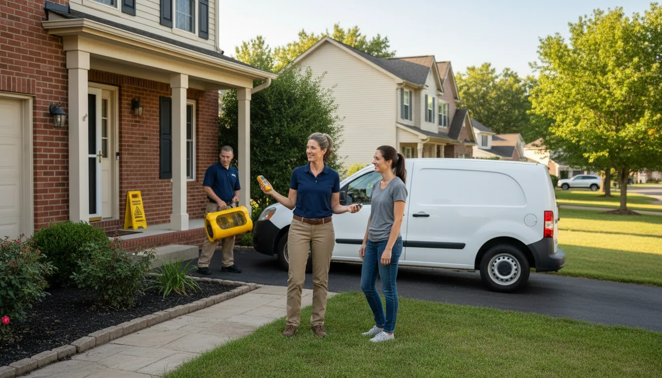 Residential water damage restoration in Brighton, MO